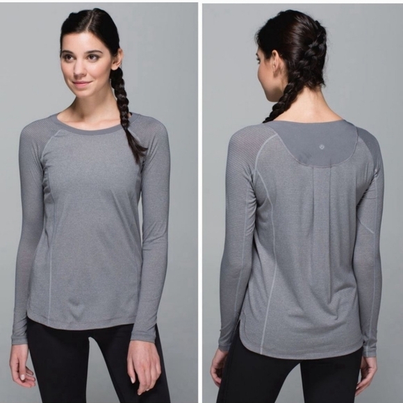 Lululemon Turn It Up Long Sleeve Top Heathered Slate 4 - Picture 1 of 12